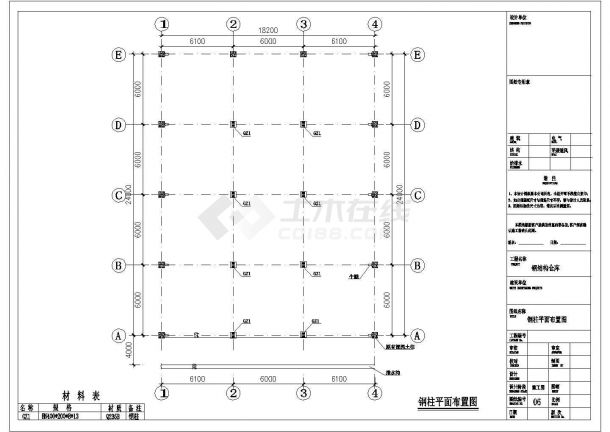 三层轻钢结构独立基础仓库厂房结构施工图-图二
