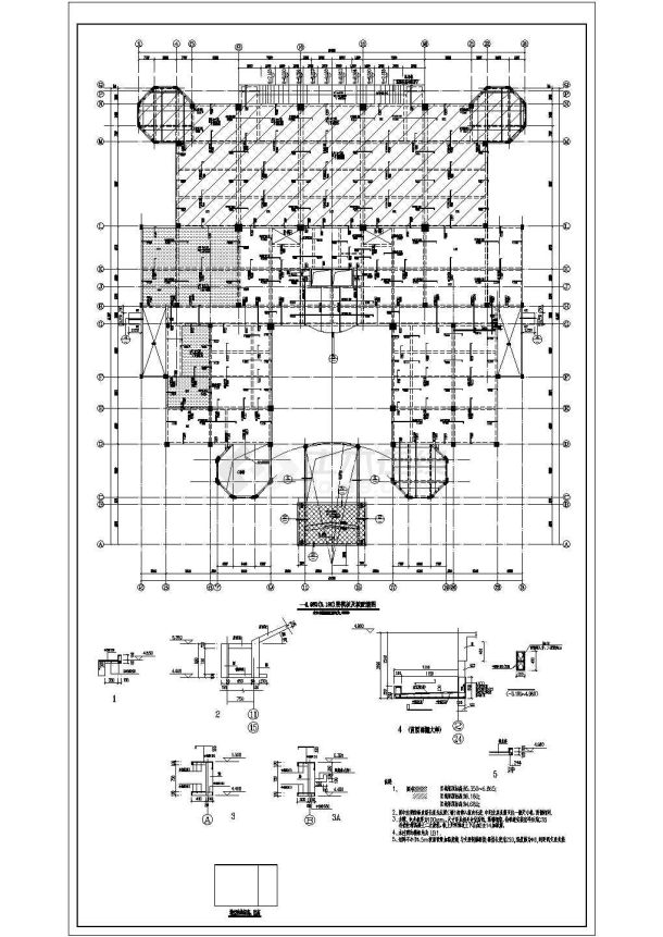 大庆市4层框架结构欧式风格会所建筑设计施工图-图二