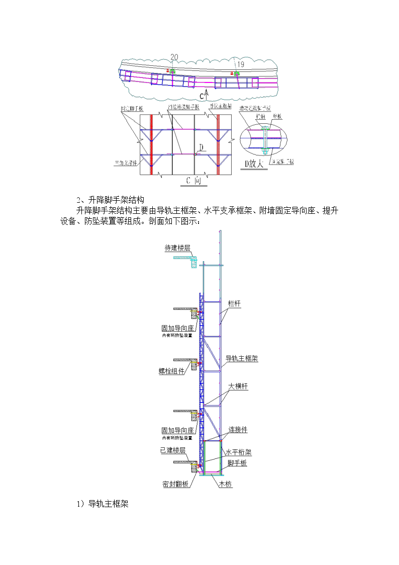 广东某超高层大厦自动升降脚手架施工方案-图二