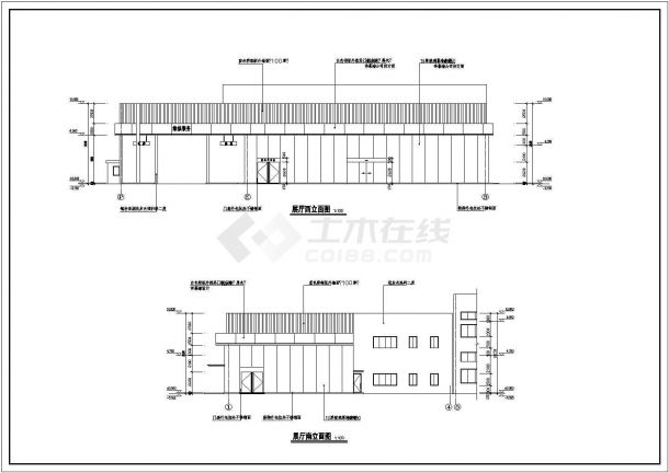 某地两层钢结构一汽4s店建筑方案图-图二