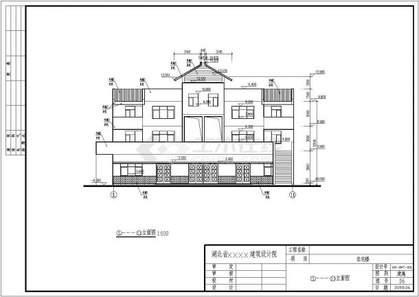 某3层框架结构小别墅建筑方案设计图-图一