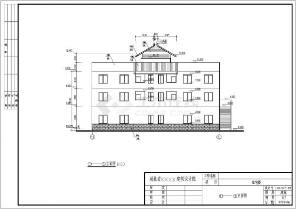 某3层框架结构小别墅建筑方案设计图-图二