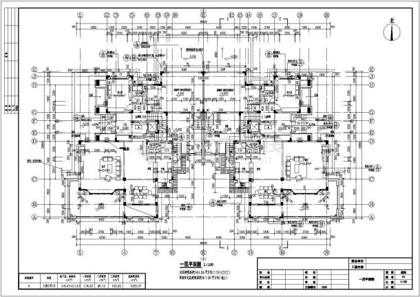 湖南省长沙市某地三层别墅户型施工图-图一