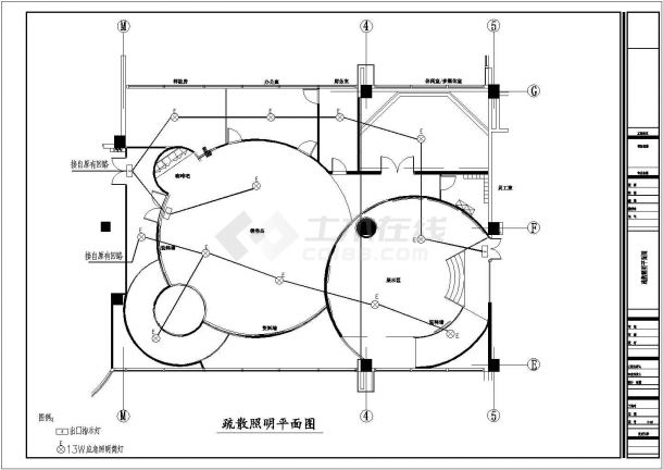 【上海】高档现代商业中心展厅室内装修施工图-图一