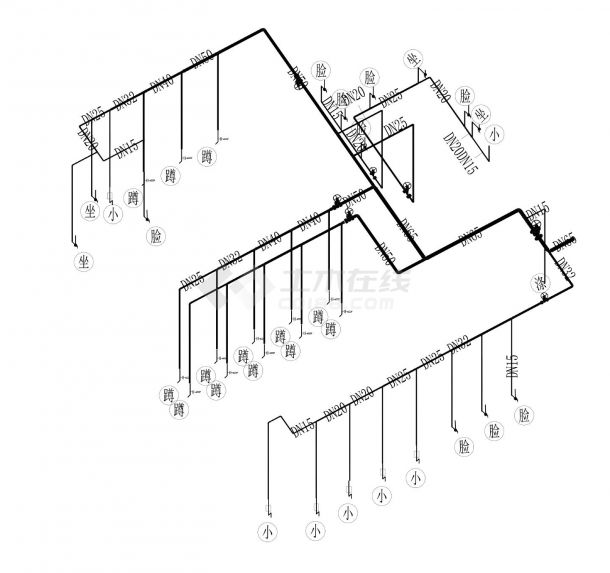 PL给排水_标准层_卫生间标准模块C(1)CAD图.dwg-图一