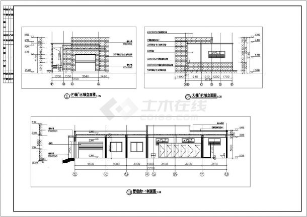 某体育公园管理房框架建筑、结构施工图-图二