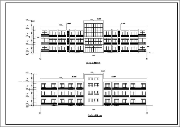 某地区4层混凝土框架综合楼建筑施工图_图1