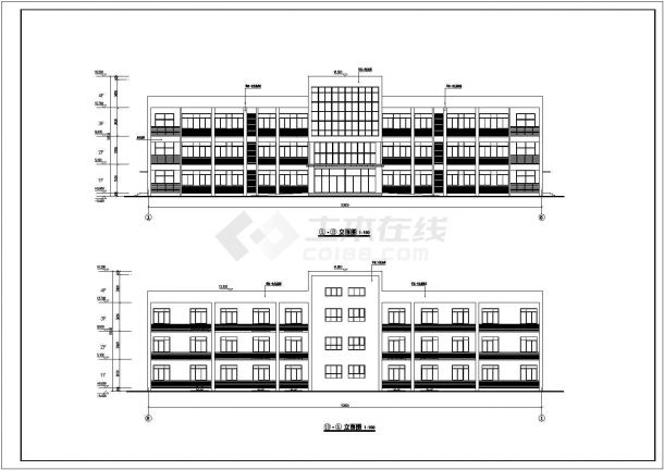 某地区4层混凝土框架综合楼建筑施工图-图二