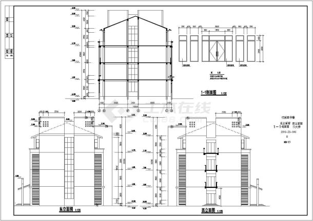 【浙江】舟山某区小学四层行政图书楼建筑施工图-图二