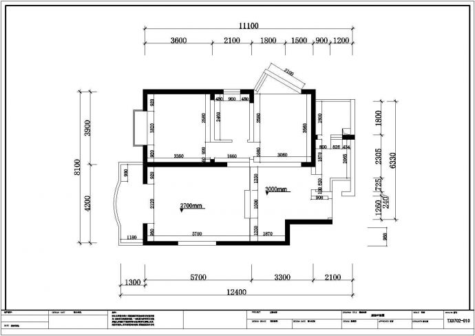 某地高层住宅楼两居室装修施工图（含效果图）_图1