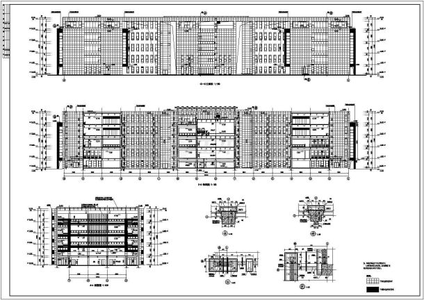 【石家庄】某高校五层图书馆建筑施工图-图二