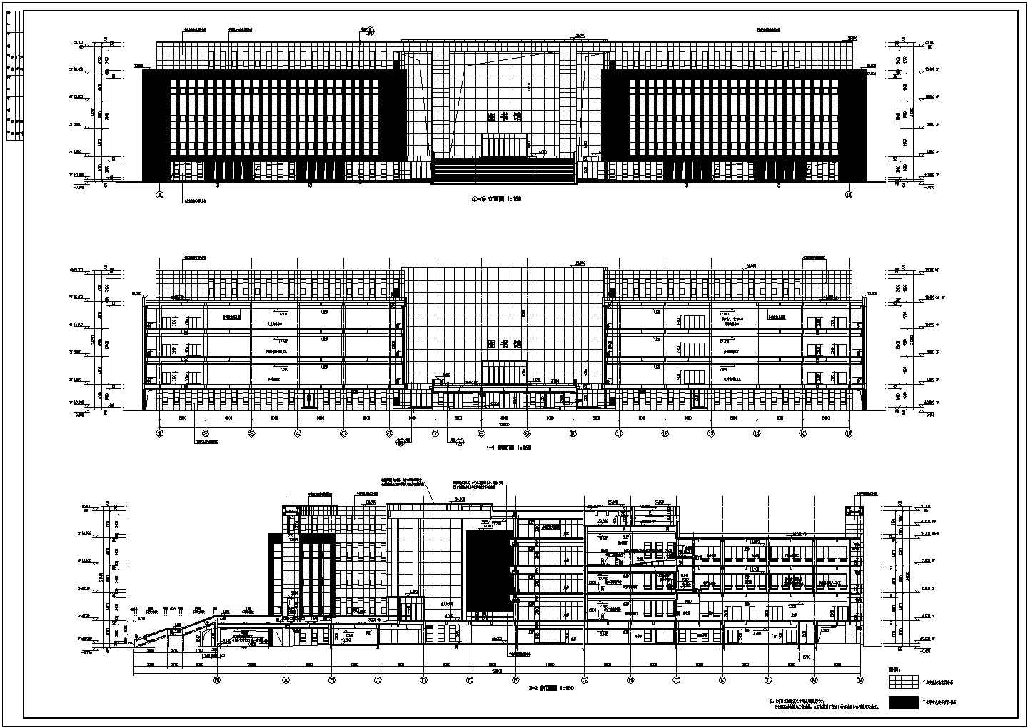 【石家庄】某高校五层图书馆建筑施工图