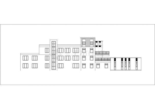 某地3层框架结构风景区幼儿园建筑设计方案图-图一