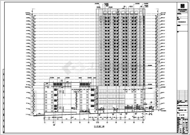 西安市某地26层框架剪力墙结构住宅楼建筑设计施工图-图一