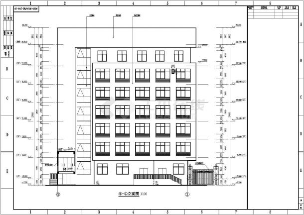 某地7层框架结构国土资源局办公楼建筑施工图-图二