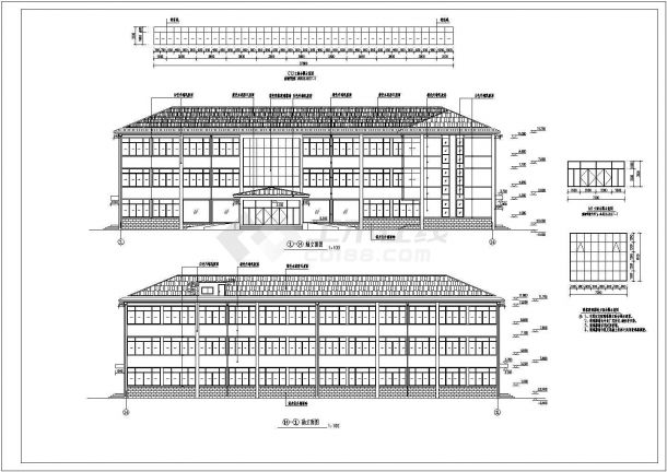 安徽宣城3层框架结构驾校建筑设计施工图-图一