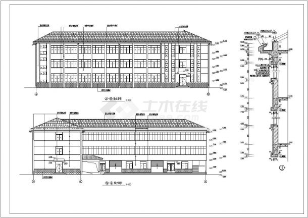 安徽宣城3层框架结构驾校建筑设计施工图-图二