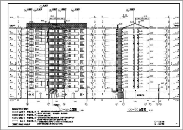 某地十一层框剪住宅楼建筑设计施工图-图二