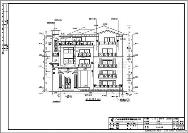 某地4层框架结构别墅建筑设计方案图-图一
