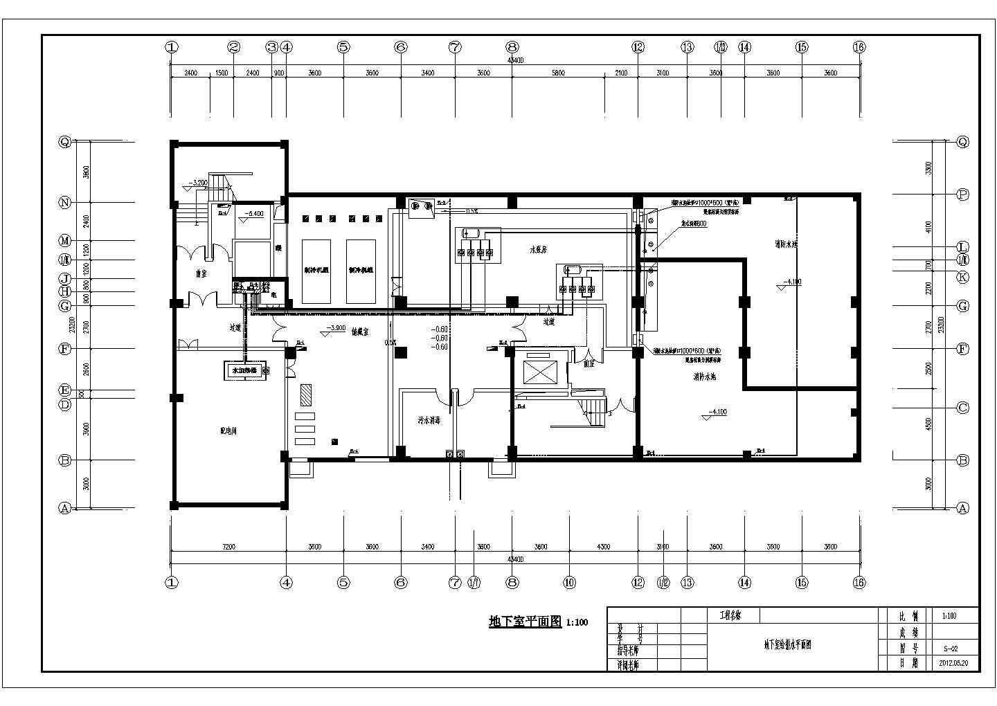 甘肃省十一层框架结构医院楼给排水消防设计图