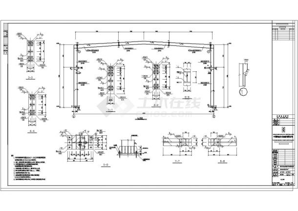 四川某化工设备厂房钢结构设计施工图（共两套）-图二