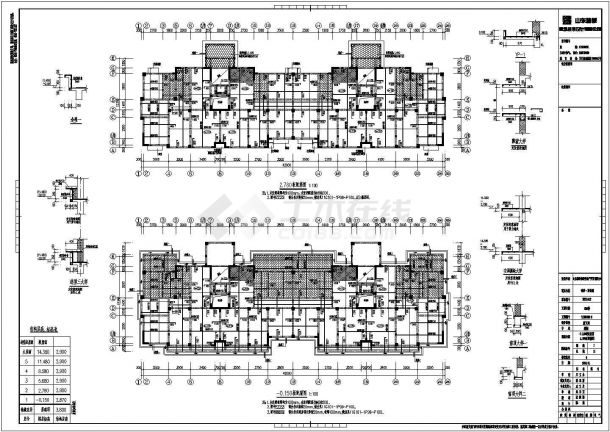 山东某住宅小区多套住宅楼建筑设计施工图-图一