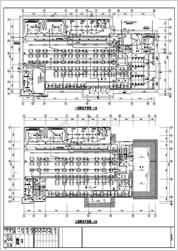 【重庆】4层框架结构中学食堂电气设计施工图纸-图二