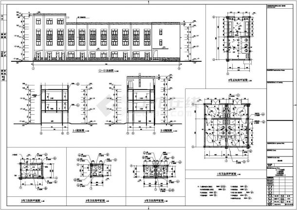 江苏省常熟市某工厂员工宿舍建筑施工图-图二