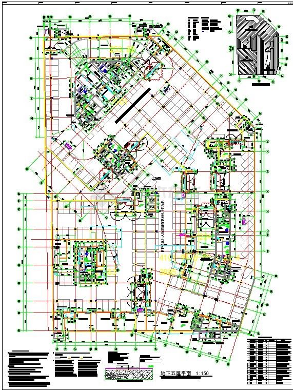 [北京]5层现代风格知名商业广场全套施工设计cad图纸-图一