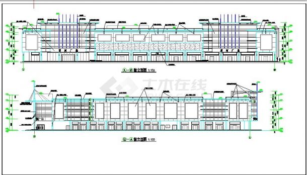 昆明市某商业街1.2万平米三层框架结构百货商场建筑设计CAD图纸-图一