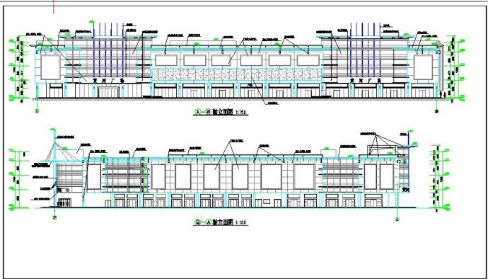 昆明市某商业街1.2万平米三层框架结构百货商场建筑设计CAD图纸_图1