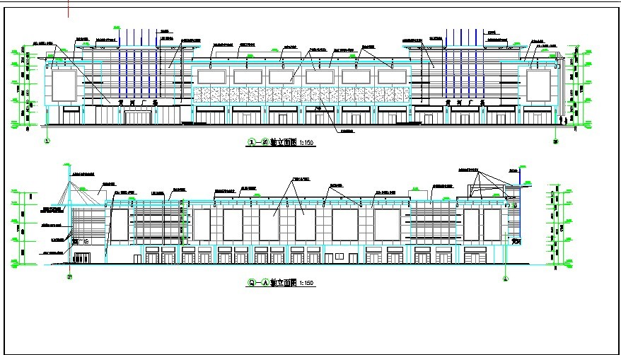 昆明市某商业街1.2万平米三层框架结构百货商场建筑设计CAD图纸