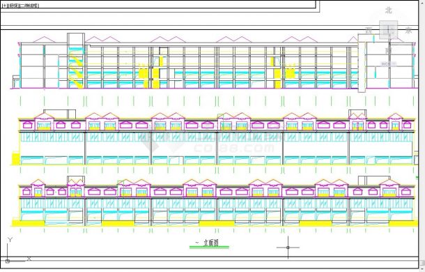 某现代化商业街1.3万平米3层框架结构百货商场建筑设计CAD图纸-图二