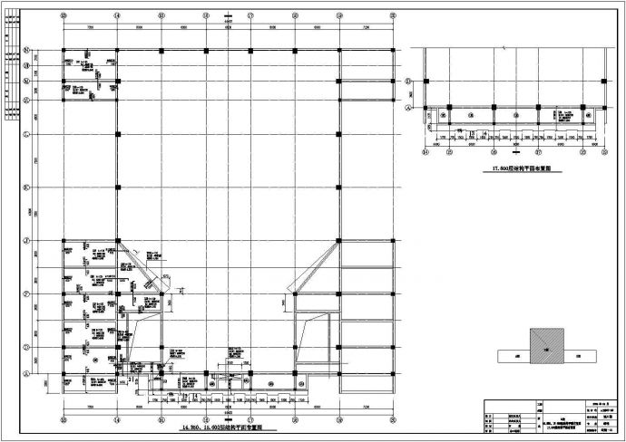 【唐山】中学食堂宿舍多功能厅框架结构设计图_图1