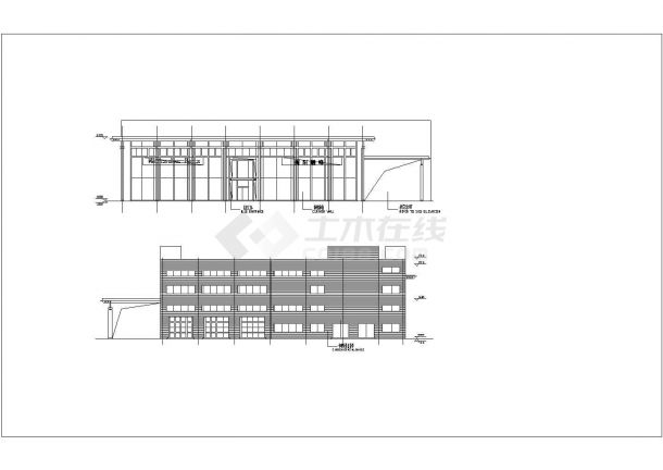 衡阳二层钢结构奔驰4S店建筑设计方案图纸-图二
