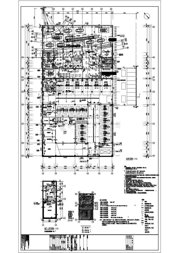 宝安四层框架结构奥迪4s店建筑设计方案图纸-图一
