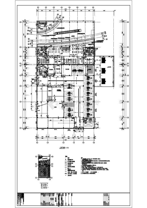 宝安四层框架结构奥迪4s店建筑设计方案图纸-图二