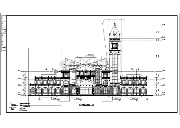 某地3层框剪欧式会所建筑设计施工图-图一