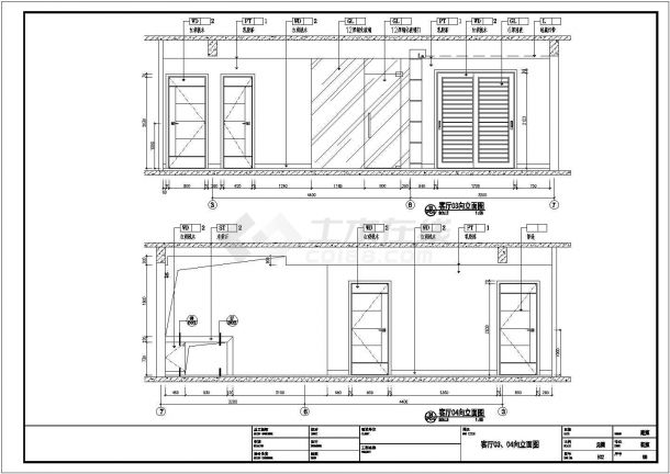 【江苏】花园洋房现代时尚复式装修施工图（含电气图）-图二