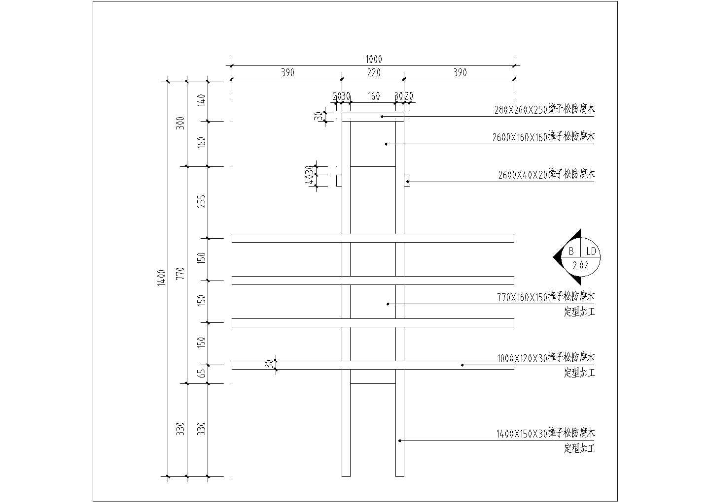 某酒店室外泳池淋浴设施景观设计施工图