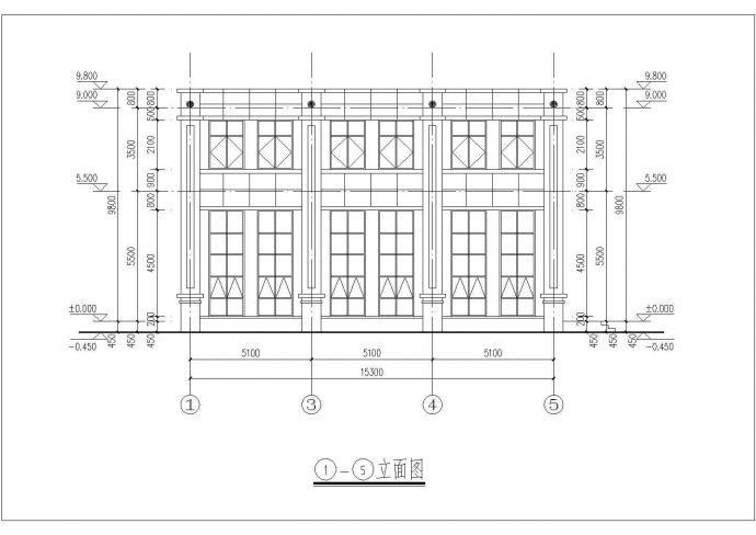 某地二层框架结构售楼部建筑方案图_图1