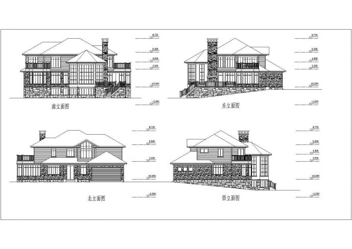某地三套别墅建筑设计方案图（含效果图）_图1