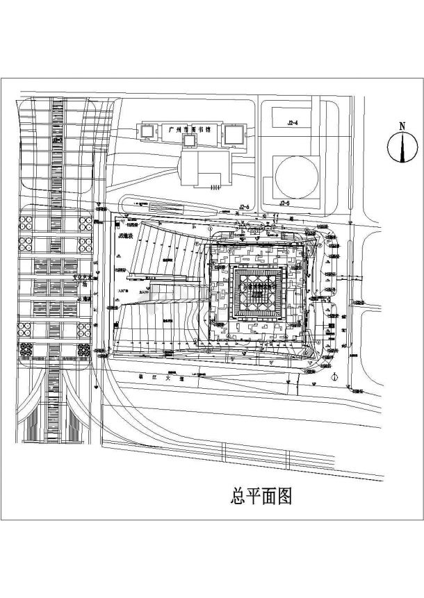 【广东】博物馆新馆建筑平面方设计案图-图一