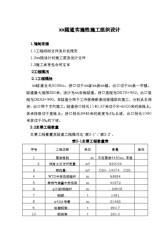 某隧道实施性施工组织设计-图一