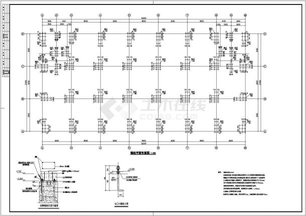 某三层轻钢工业厂房结构设计施工图纸-图二