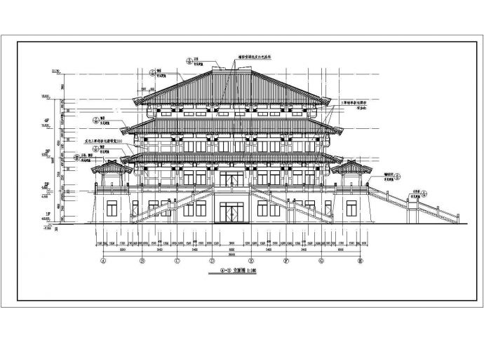 某4层框架仿古建筑宫殿建筑、结构施工图_图1
