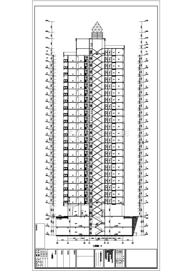 惠州24层框架商住楼建筑设计施工图-图二