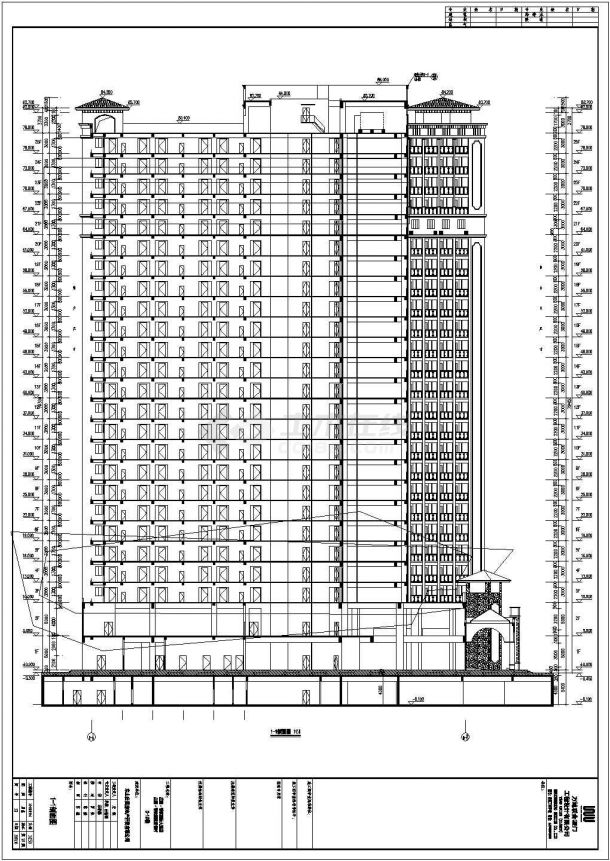某地26层框架剪力墙结构酒店建筑施工图（含水电暖）-图二