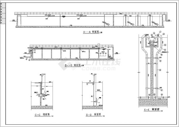 生活污水2.5万方每天AO池工艺施工图-图二