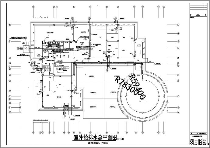 【安徽】幼儿园室外给排水平面设计施工图_图1